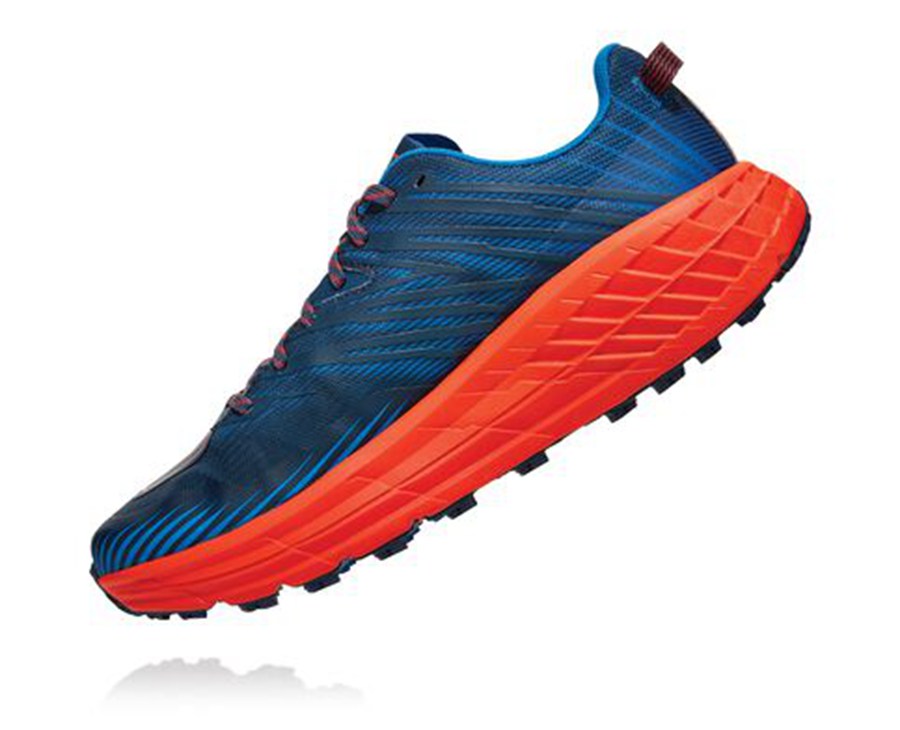 Hoka One One Trailove Tenisky Panske Modre/Červené - Speedgoat 4 - 73615-WVCR